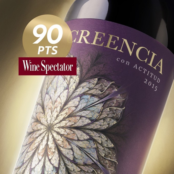 Creencia con Actitud 2015, 90 points in Wine Spectator
