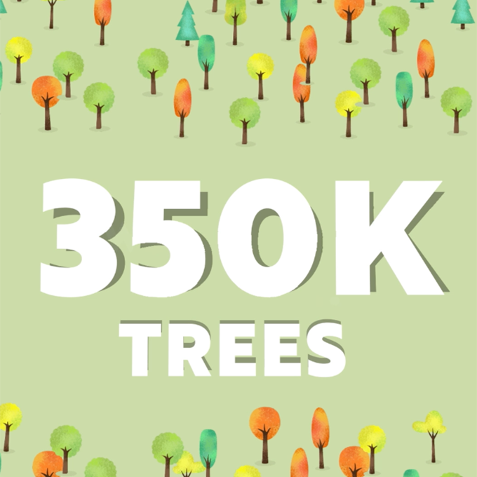 350k trees planted with I'm Your Organic