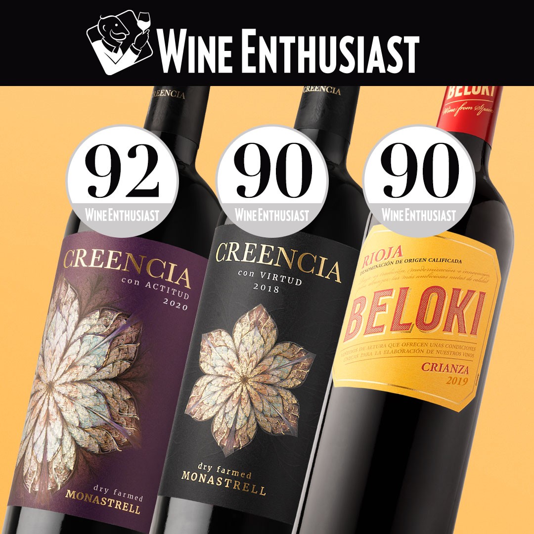 Three of our wines among the most rated by Wine Enthusiast