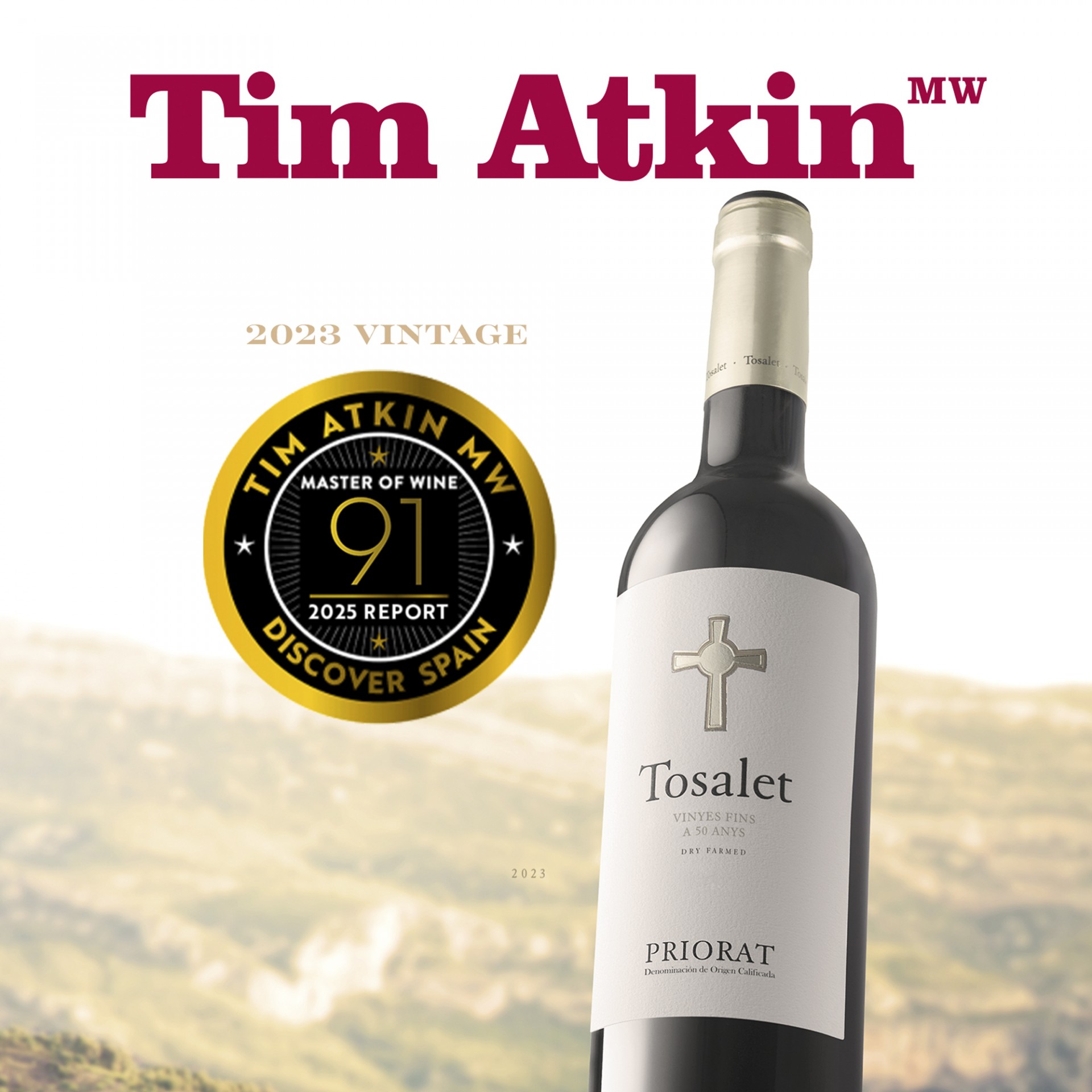 Tosalet Vinyes Velles 2023 recibe 91 puntos de Tim Atkin