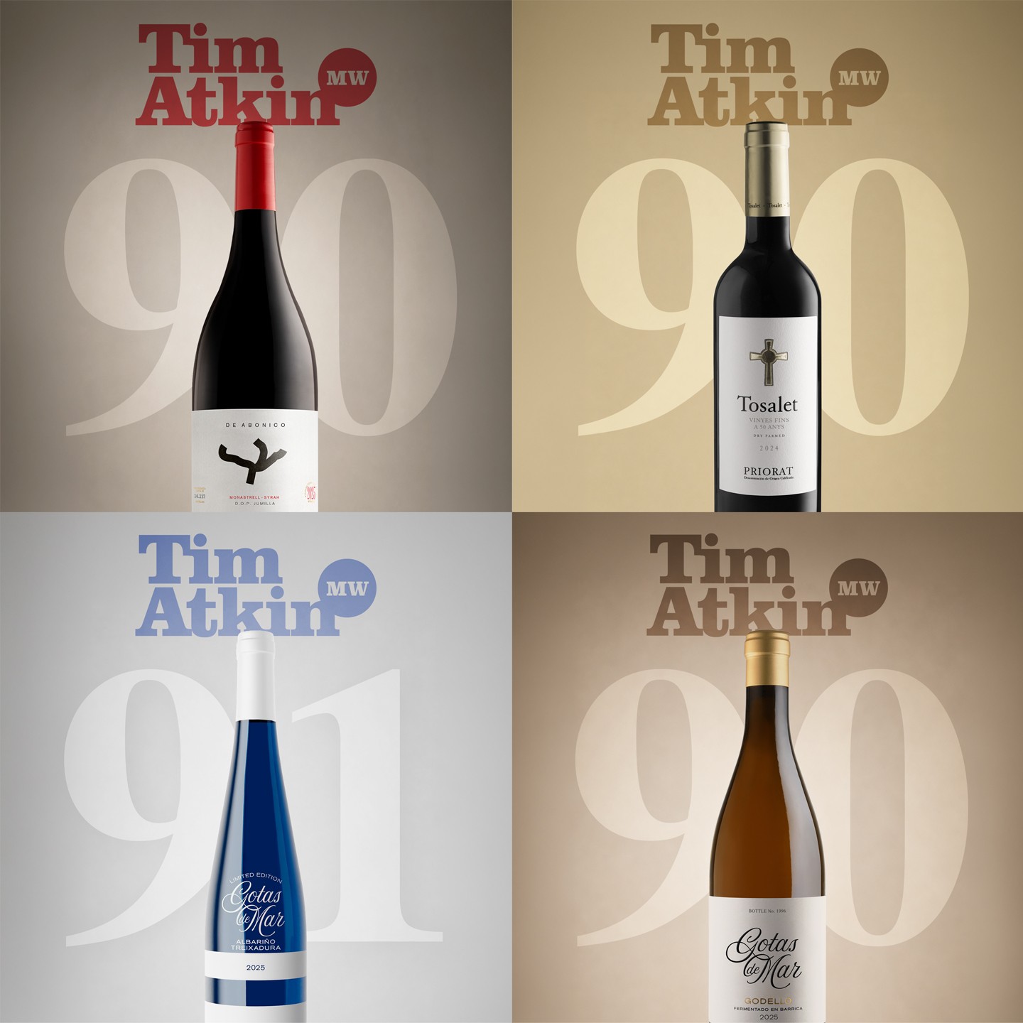 Four wines recognised for their quality and character by Tim Atkin MW